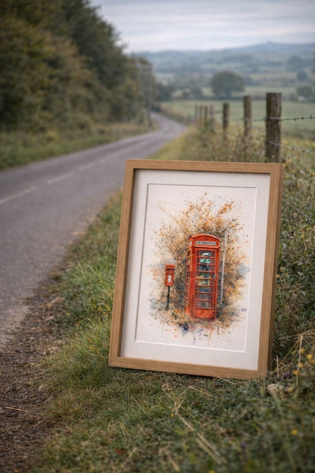 Red Telephone Box Watercolour Art Print