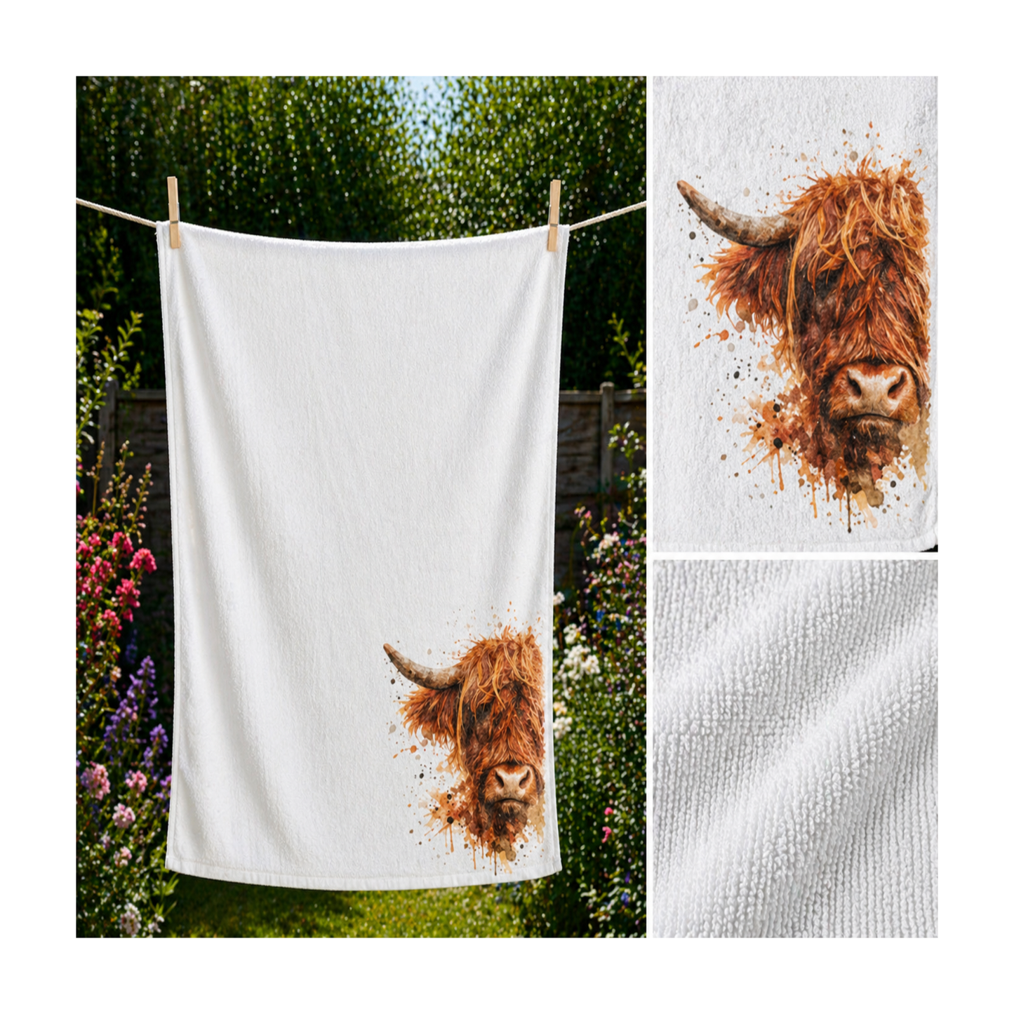 Highland Cow Tea Towel