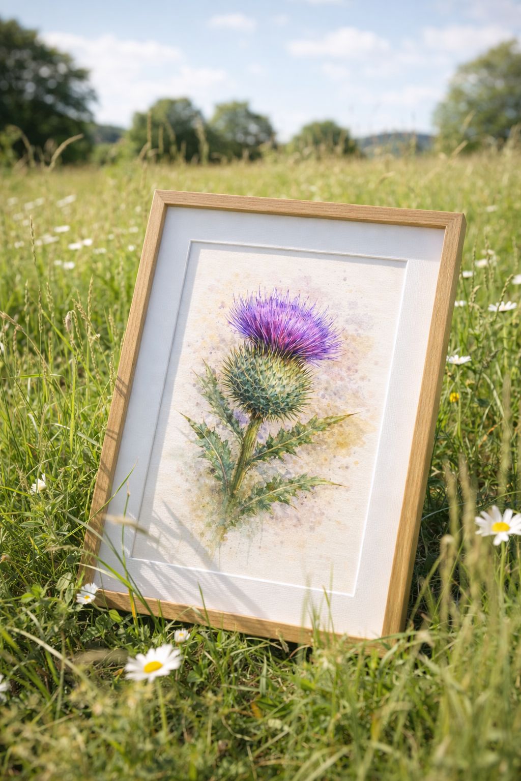 Scottish Thistle Watercolour Art Print