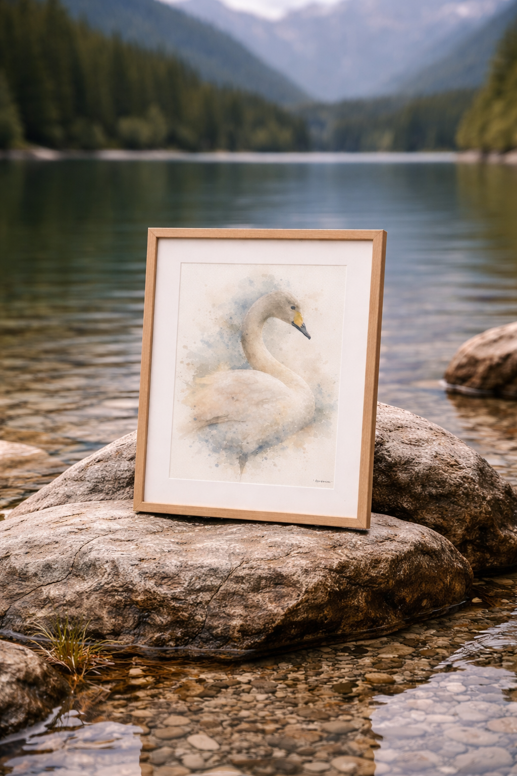 Swan Watercolour Art Print