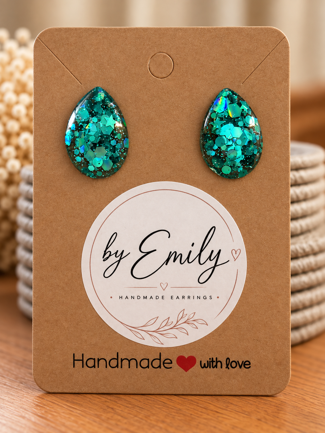 Teardrop Teal Sparkle