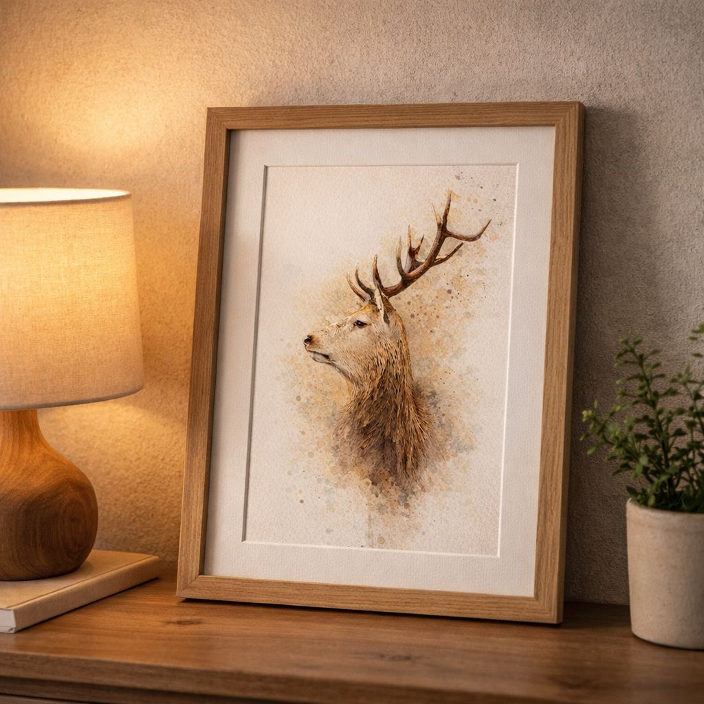 Stag Watercolour Art Print