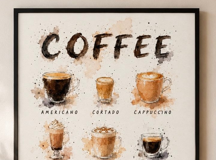 Watercolour Coffee Station Wall Art