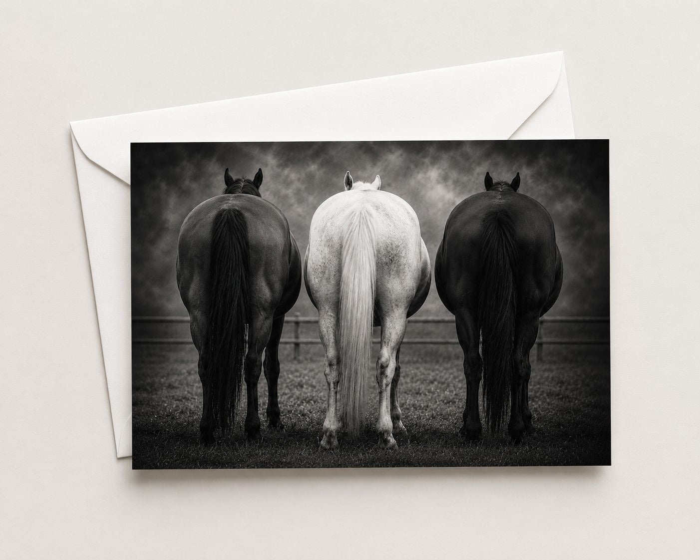 Equestrian Card 3 Horses