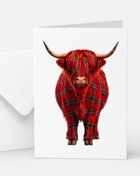 Shaggy Tartan Highland Cow Card
