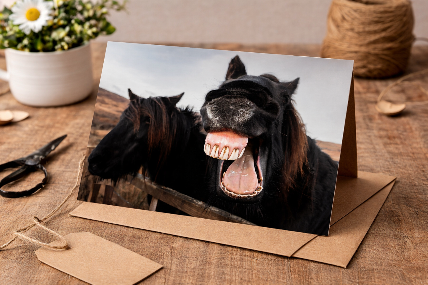 Laughing Horse Blank Card