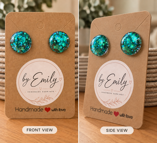 Chunky Circle Teal Sparkle