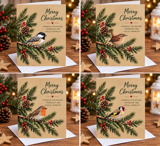Garden Bird Theme Christmas Cards