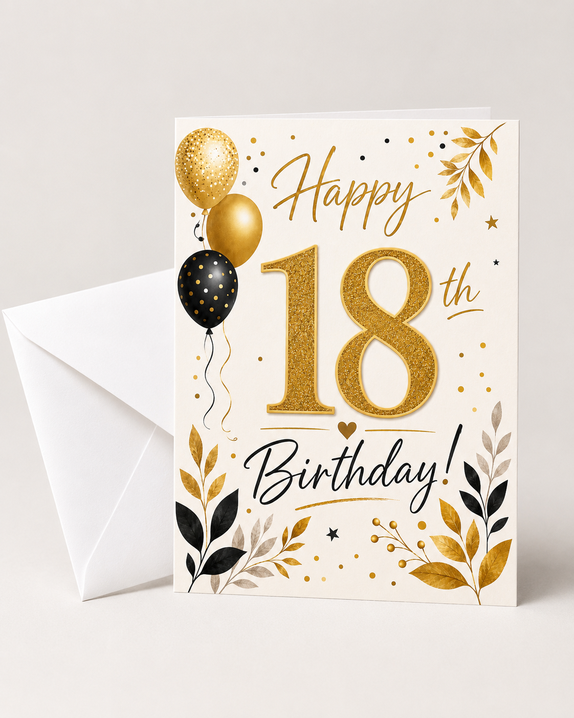 Black & Gold Bold Birthday Cards
