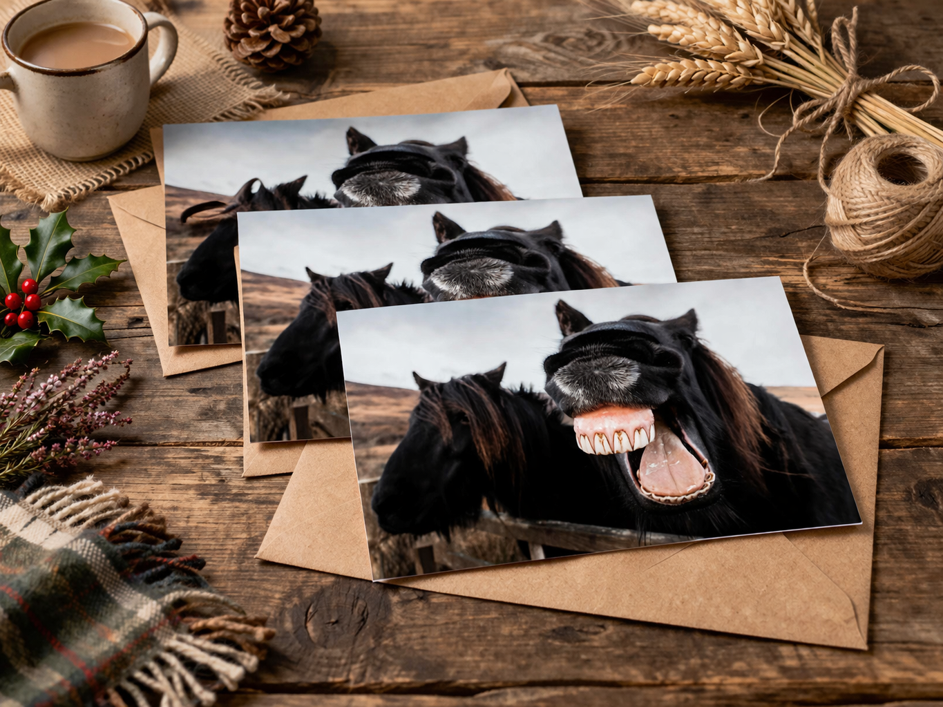 Laughing Horse Blank Card