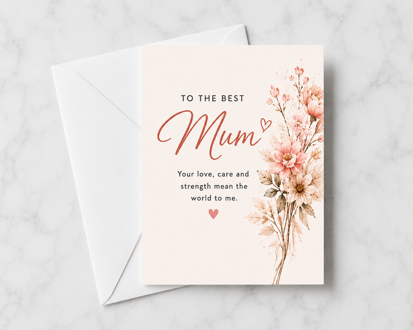 Marble & Floral Cards For Various Relatives