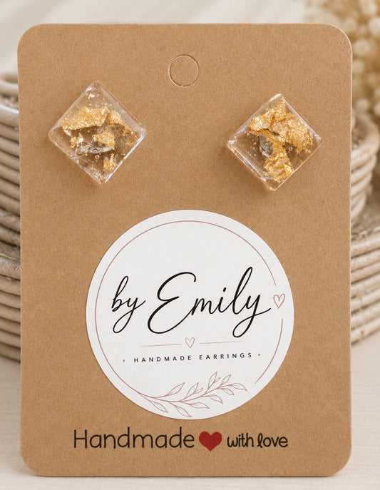 Clear & Gold Medium Square