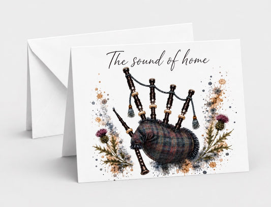 Bagpipes & Thistles Card (with text)