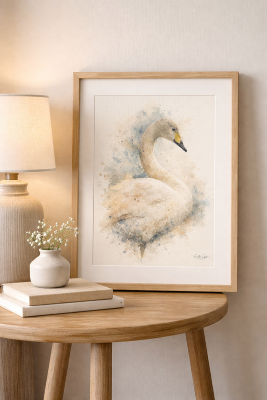 Swan Watercolour Art Print
