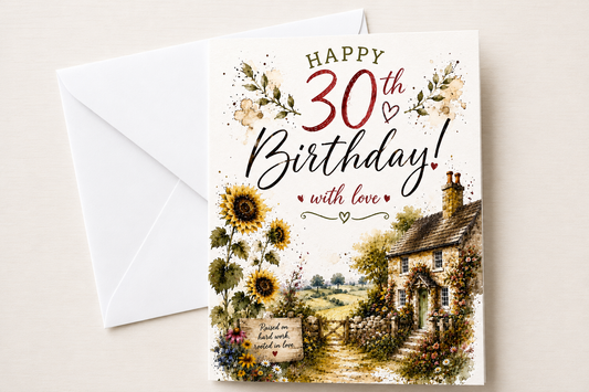 Floral Country Birthday Cards