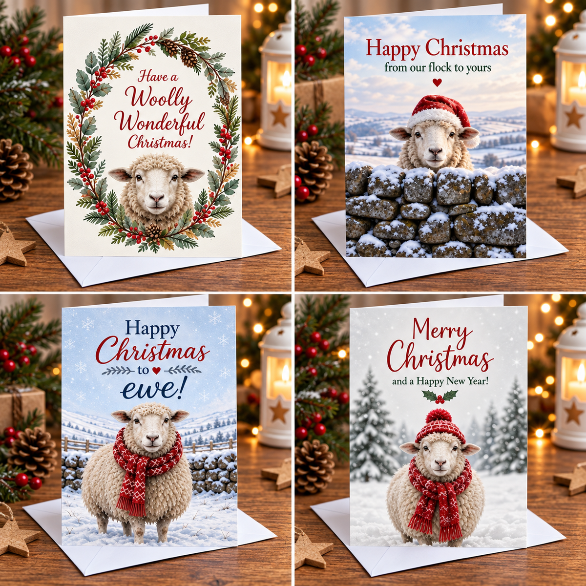 Sheep Themed Christmas Card Pack