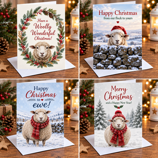 Sheep Themed Christmas Card Pack