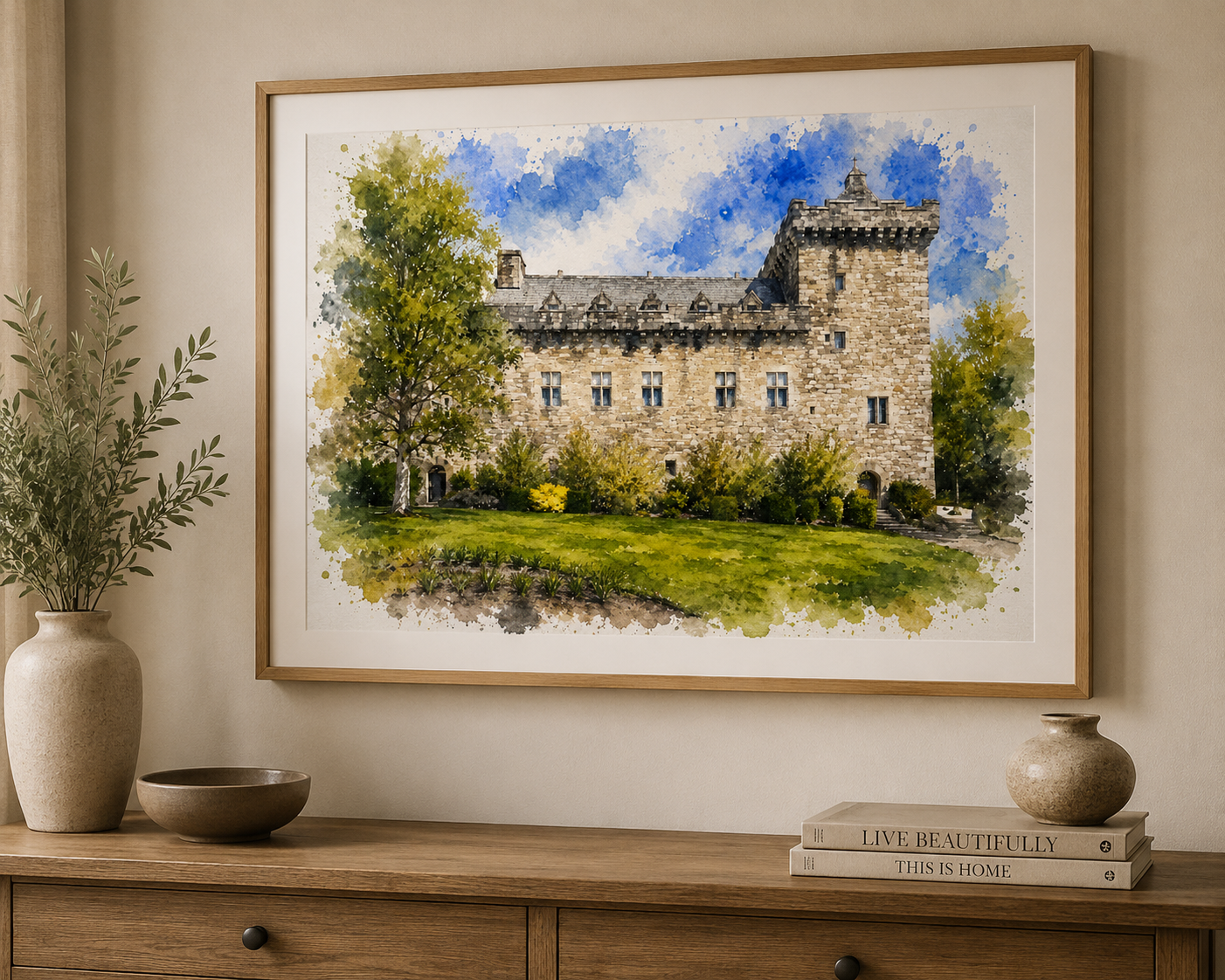 UK Castles & Landmark Watercolour Art Prints (various)
