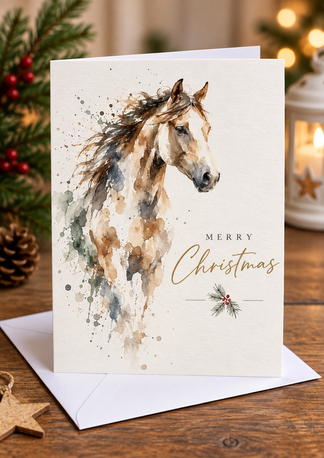 Elegant Horse Christmas Card