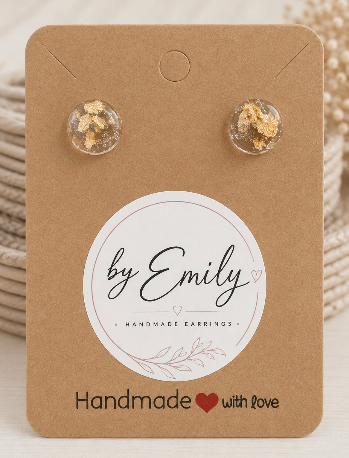 Small Round Clear & Gold