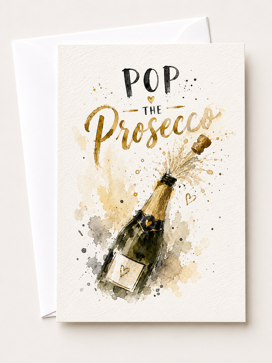 Pop the Prosecco Celebration Card