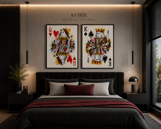 King & Queen Watercolour Wall Art