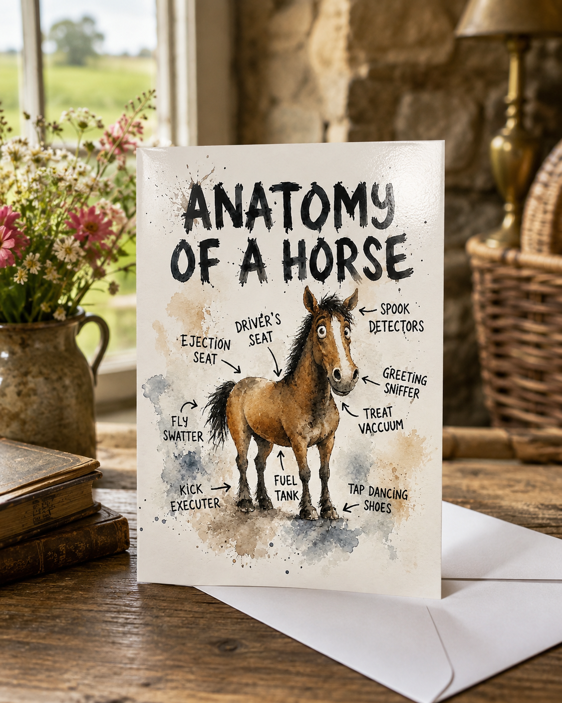 Funny Horse Anatomy Card
