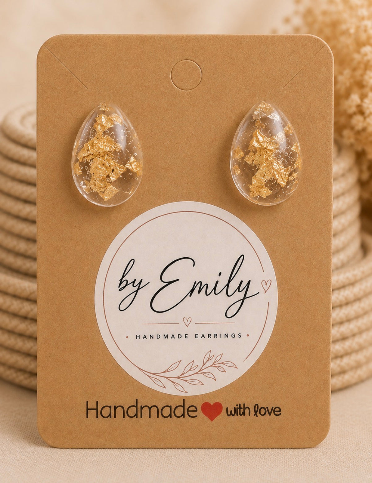 Clear & Gold Teardrop