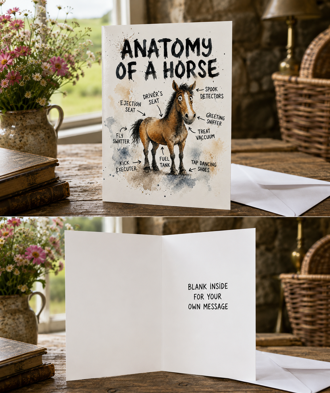 Funny Horse Anatomy Card