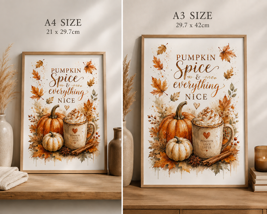 Pumpkin Spice Watercolour Print