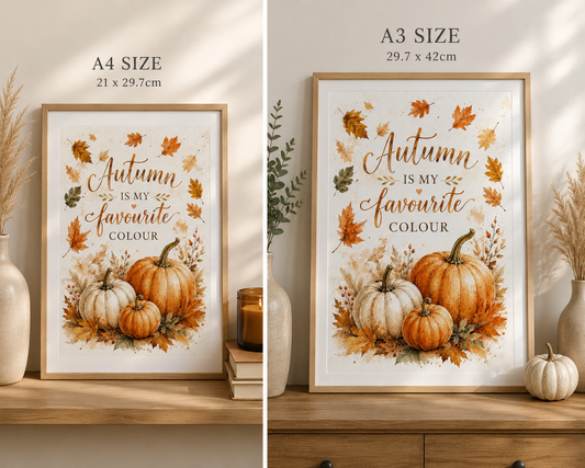 Autumn is my Favourite Colour Watercolour Print
