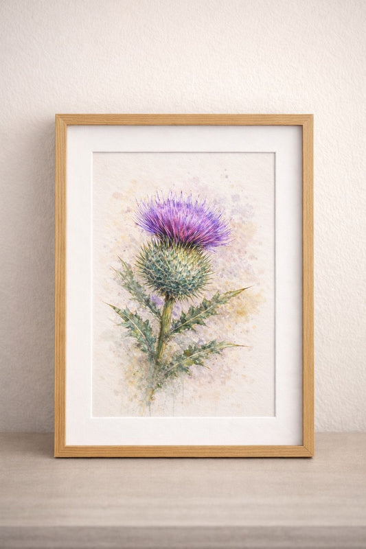 Scottish Thistle Watercolour Art Print