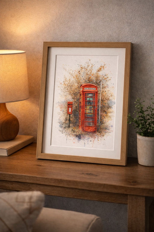 Red Telephone Box Watercolour Art Print